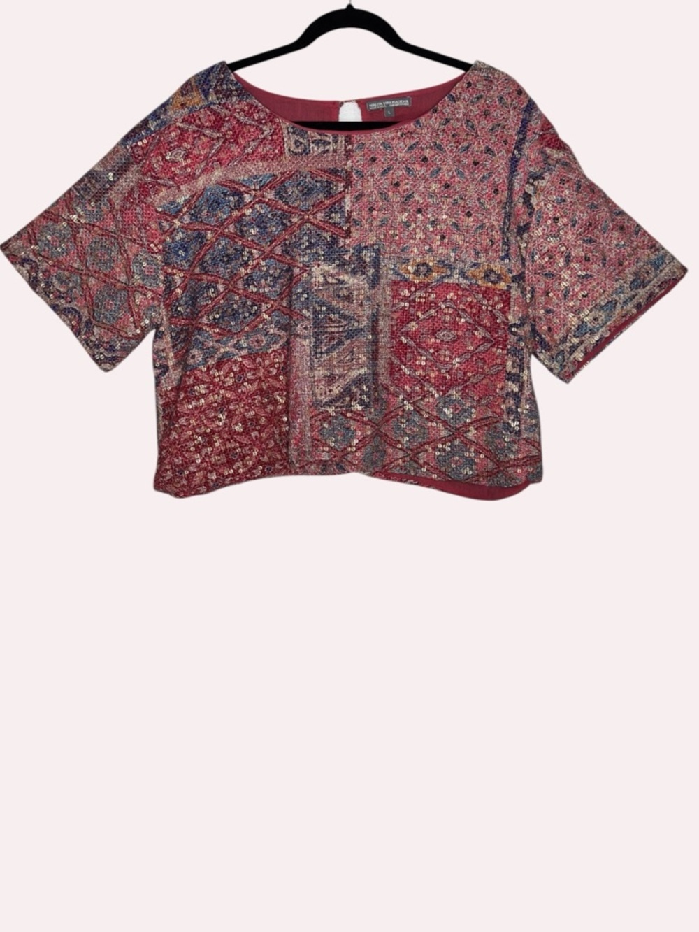 Nikita Mhaisalkar Embroidered Sequin Crop Top Boho Festival India Made L - Picture 2 of 11
